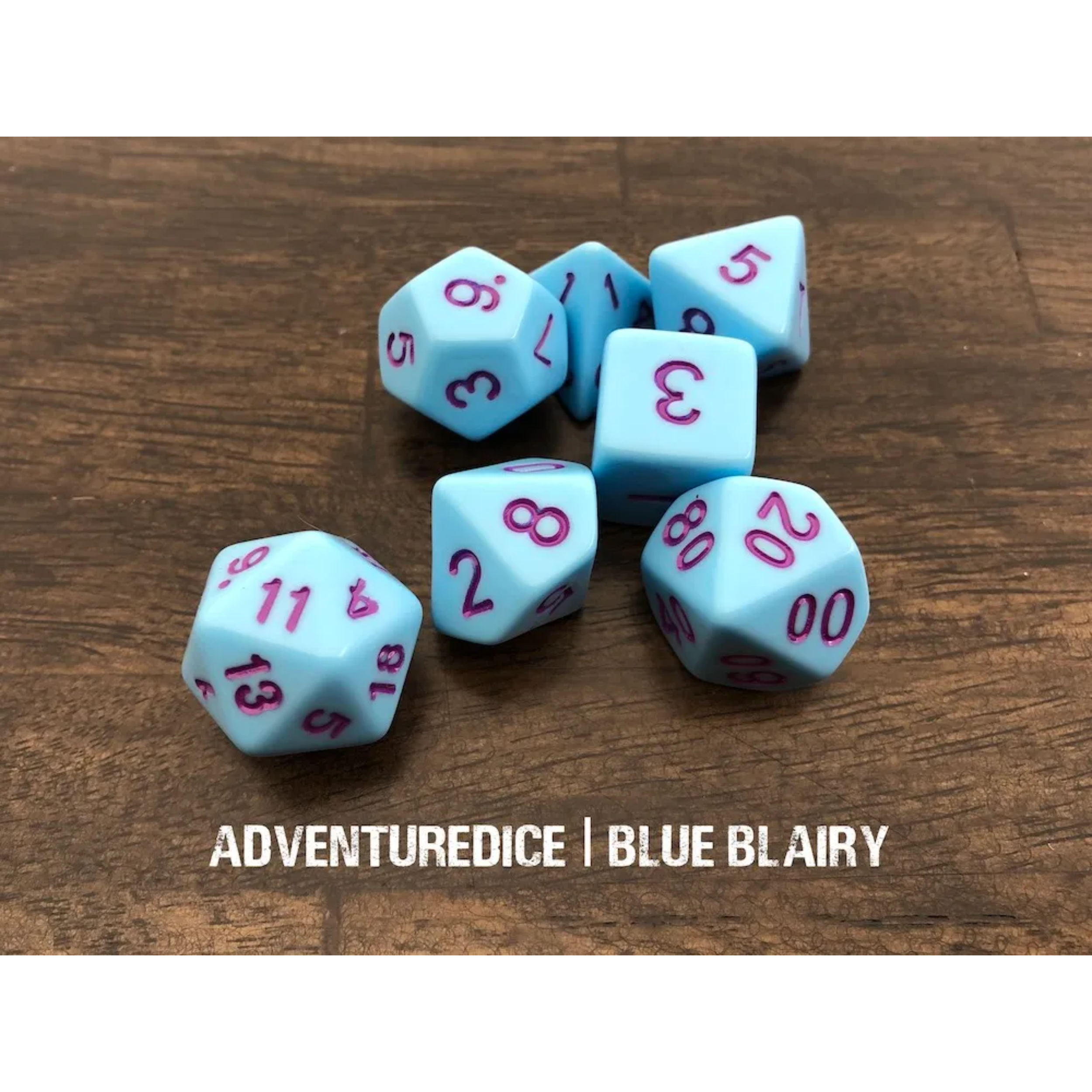 Blue Blairy Polyhedral Dice Set Adventure Dice
